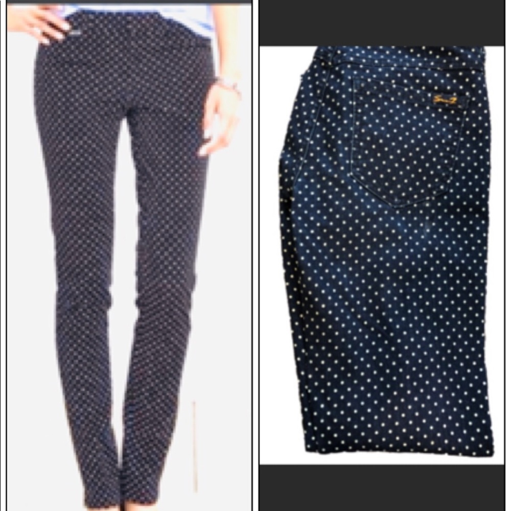Seven7 Blue & White POLKA DOT JEANS!!